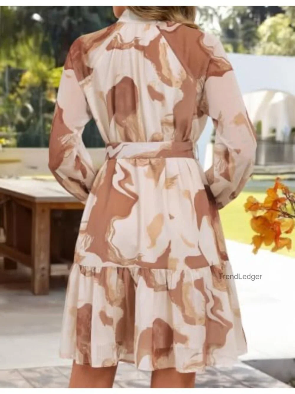 Floral Mini Dress Women Long Sleeve Chiffon Button Down A-line Swing Dress
